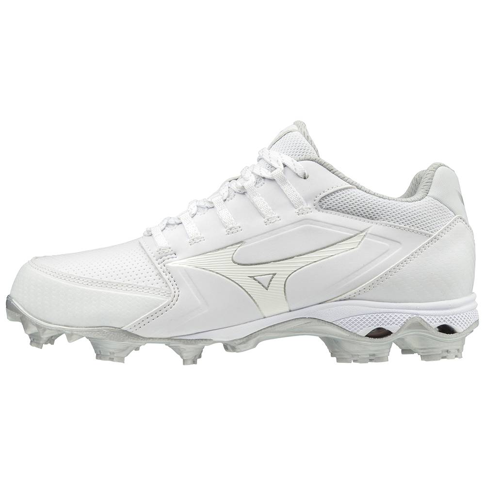 Mizuno 9-Spike Advanced Finch Elite 4 TPU Molded - Bayan Softball Ayakkabı - Beyaz Türkiye (PHQIEF-2